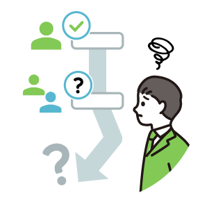 イラスト:タスク割り当てに一苦労